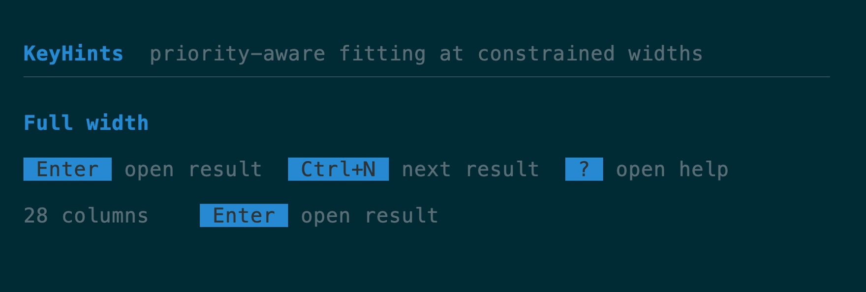 Responsive key hints