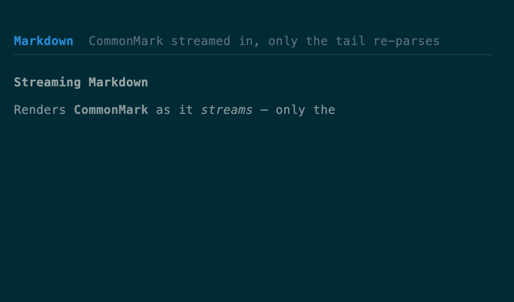 Markdown streaming demo