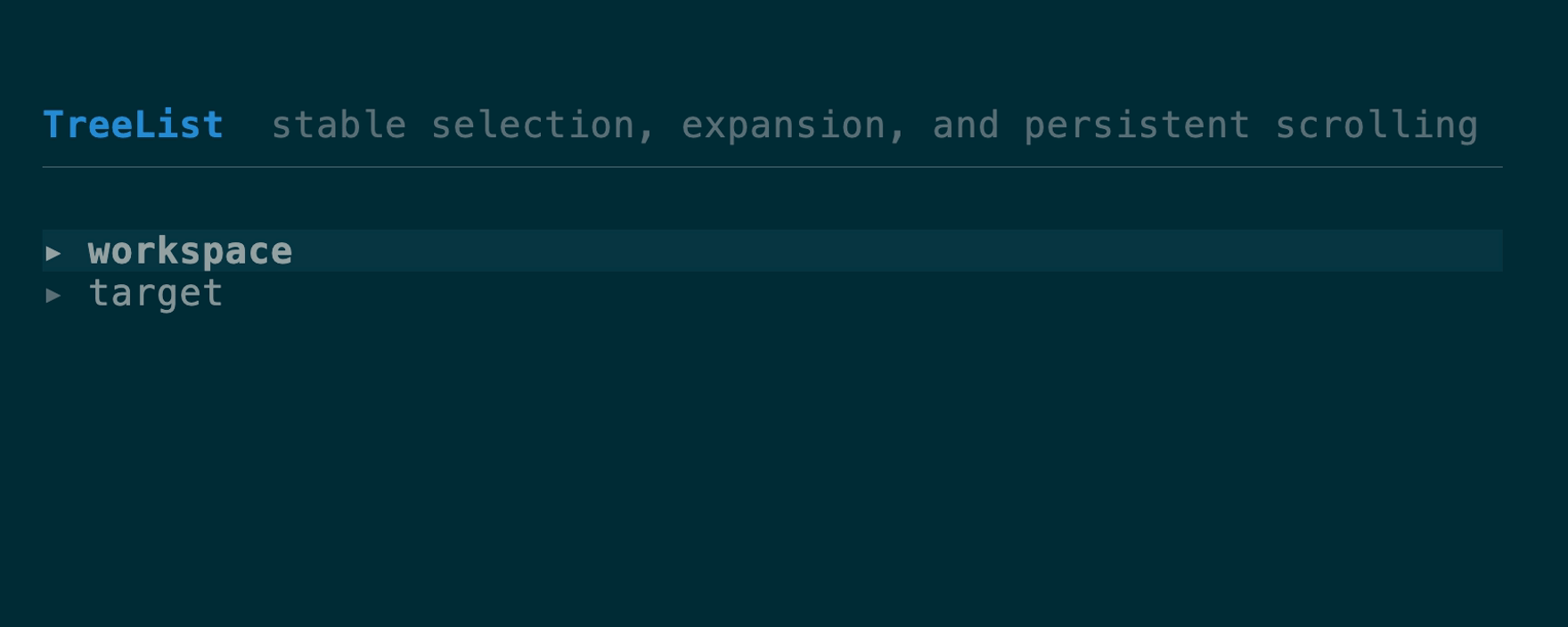 TreeList expansion and stable scrolling demo