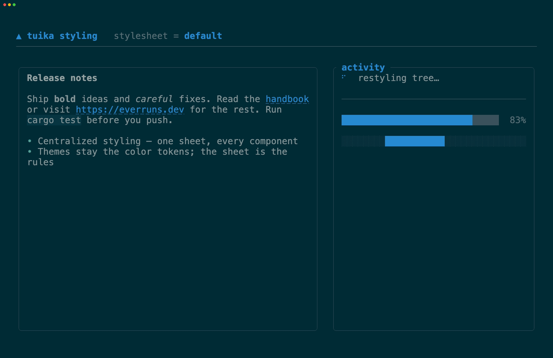 Cycling through three stylesheets